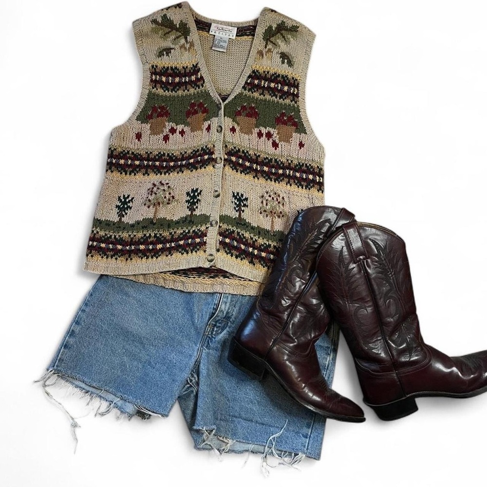 knit button up vest